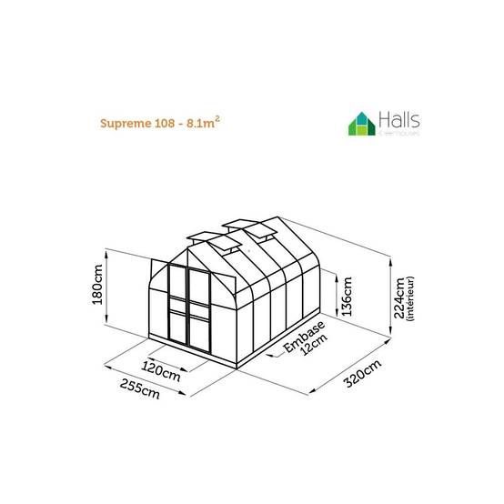 Halls - Serre de jardin Supreme verre trempé 8.1 m² - Halls - Image 4