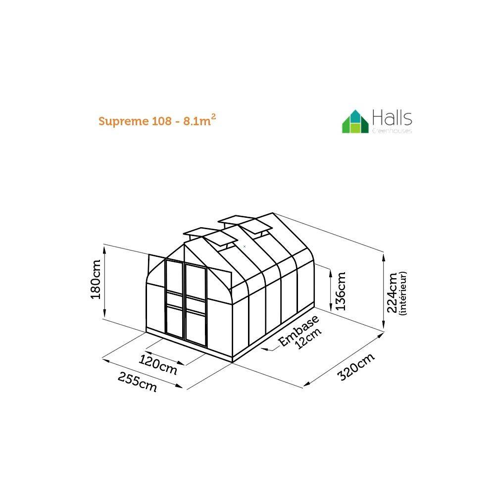 Halls - Serre de jardin Supreme verre trempé 8.1 m² - Halls - Image 4