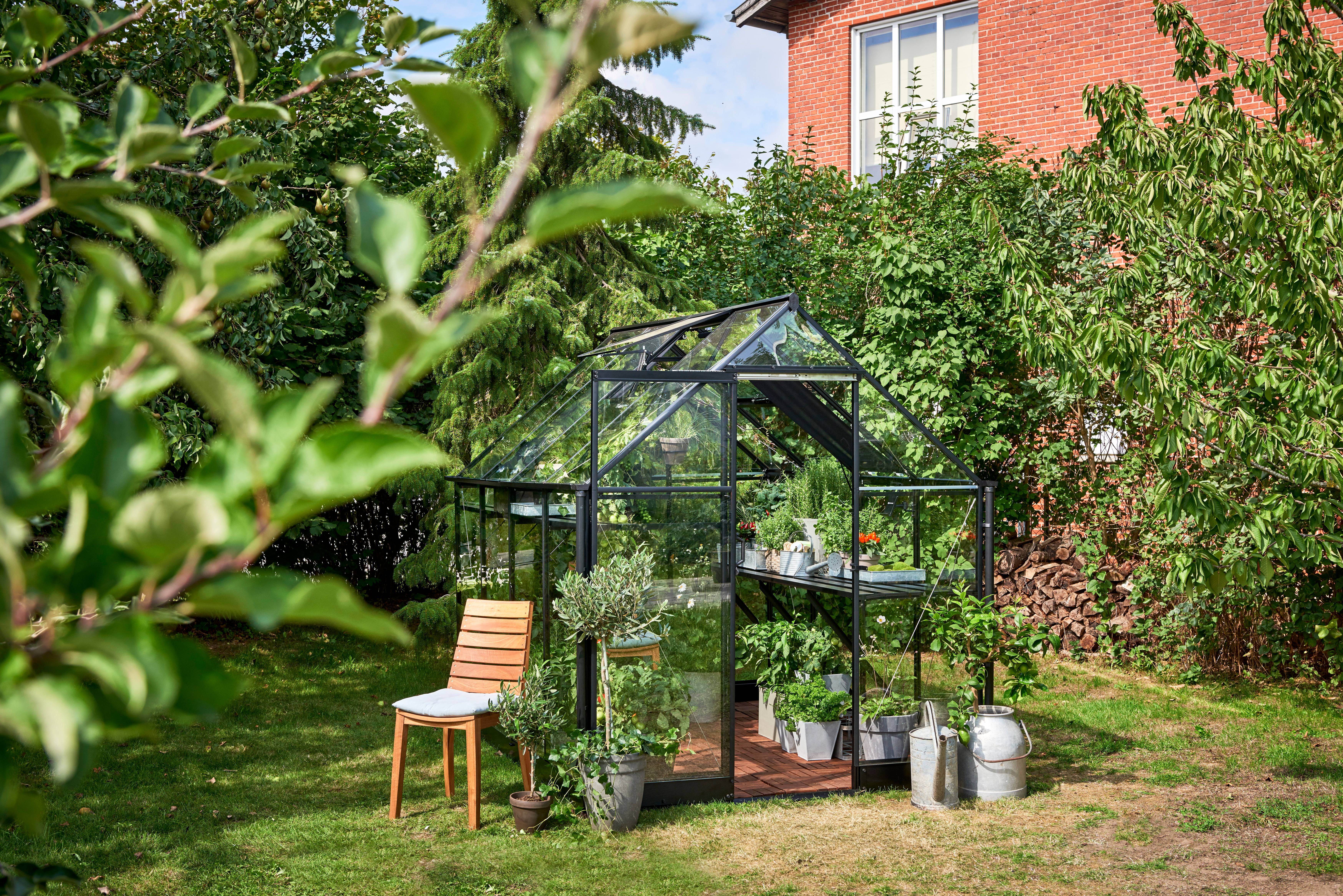Halls - Serre de jardin verre trempé aluminium noir 4,7 m² Qube 6 - Halls - Image 6
