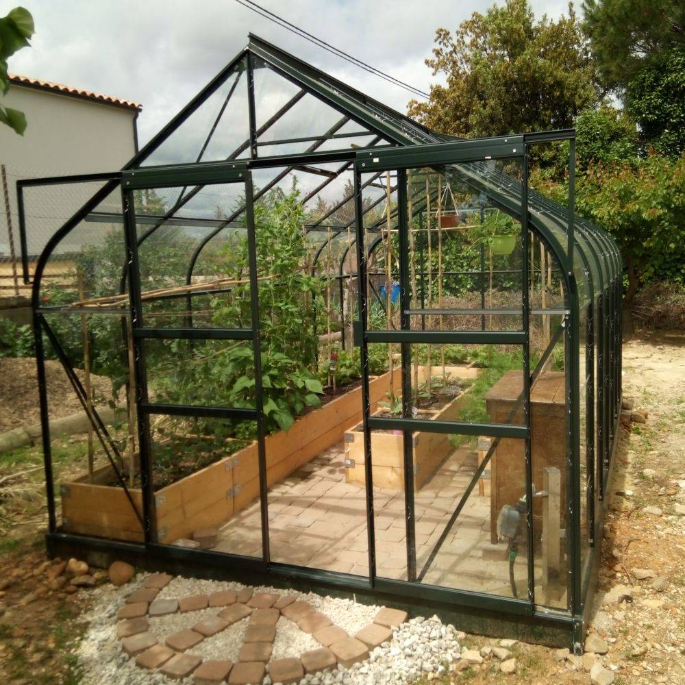 Halls - Serre de jardin Supreme verre trempé 11,4 m² + embase - Halls - Image 1