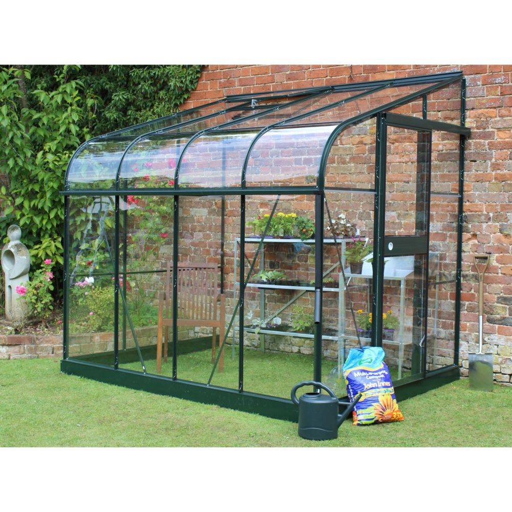 Halls - Serre adossée en verre trempé Silverline vert 5 m² - Halls - Image 1