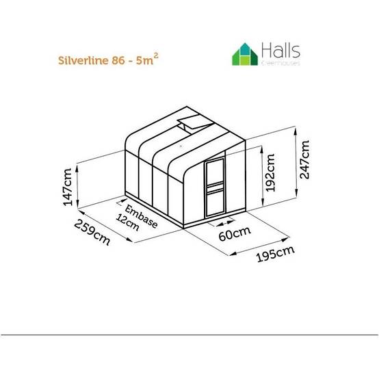 Halls - Serre adossée en verre trempé Silverline vert 5 m² - Halls - Image 6