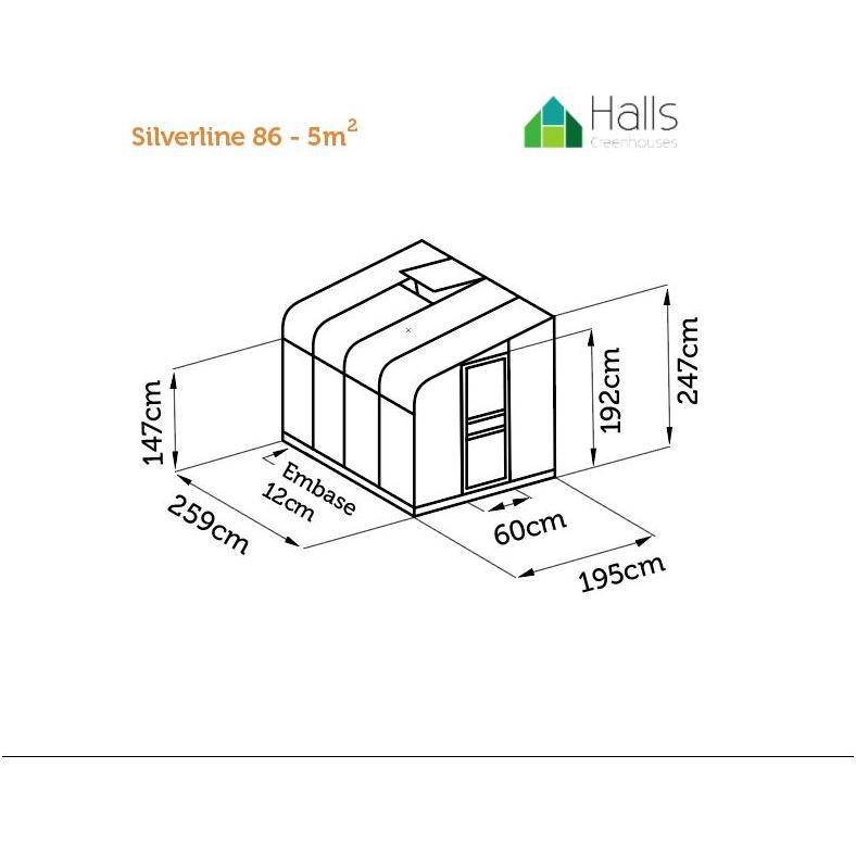 Halls - Serre adossée en verre trempé Silverline vert 5 m² - Halls - Image 6
