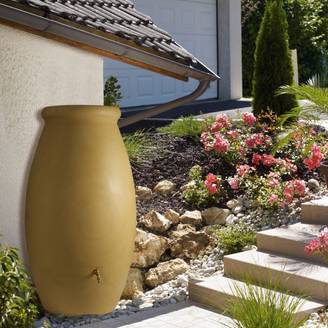 Belli - Récupérateur d'eau de pluie 500L robinet et collecteur inclus jarre PVC beige – BELLI