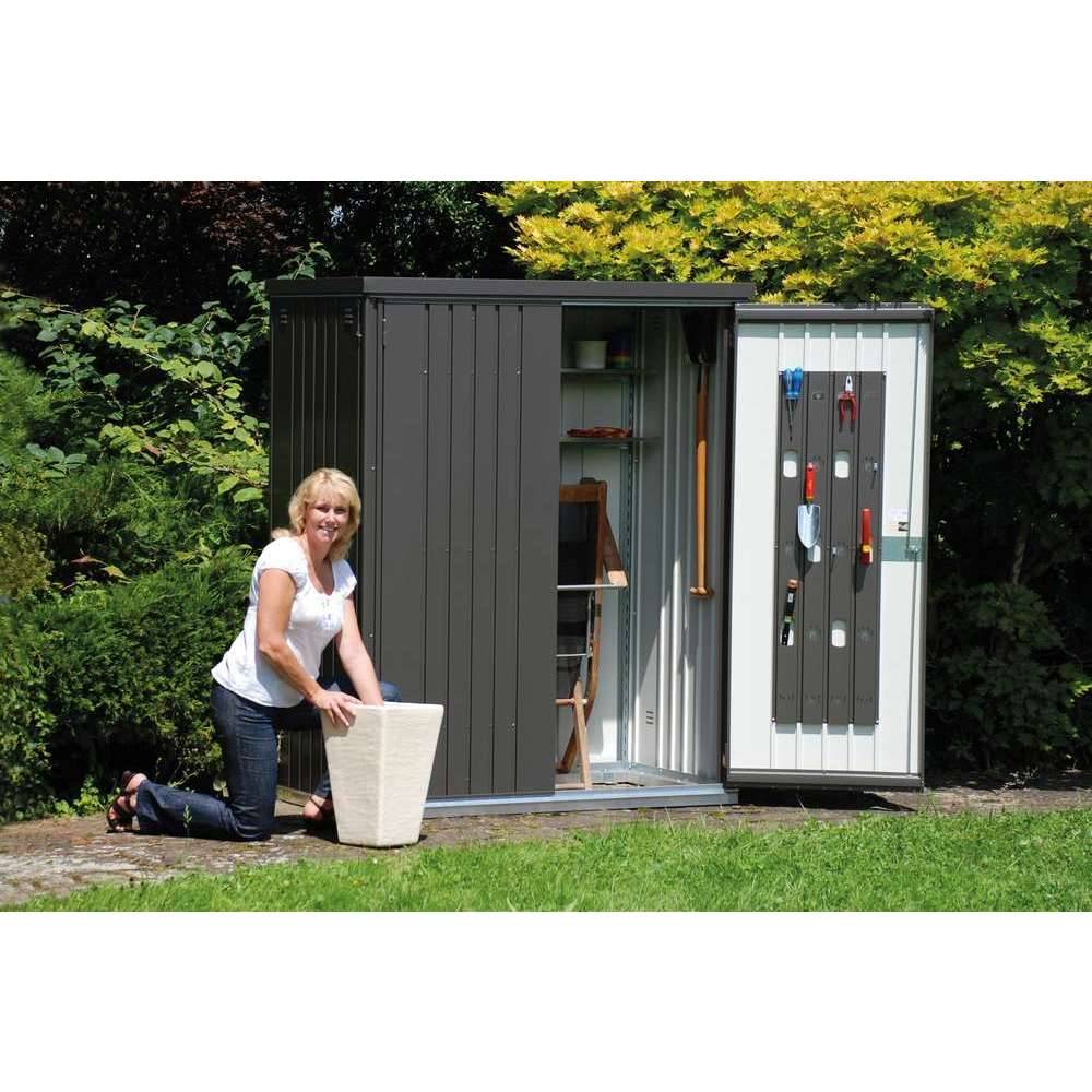 Armoire de jardin métal L155 H182,5 cm Biohort gris - Image 3