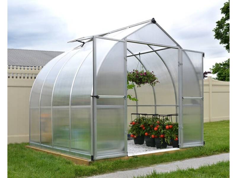 Serre de Jardin Polycarbonate Double Paroi Argent 244 x 244 cm - PALRAM - Image 1