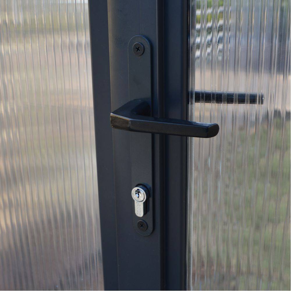 Serre de Jardin Polycarbonate Double Paroi Anthracite 244 x 364 cm Glory - PALRAM - Image 4