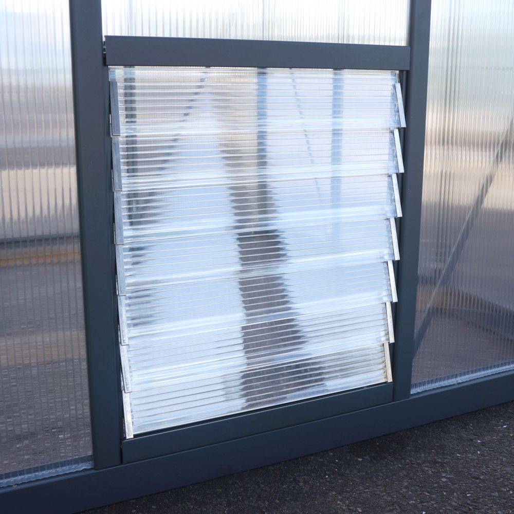 Serre de Jardin Polycarbonate Double Paroi Anthracite 244 x 364 cm Glory - PALRAM - Image 2