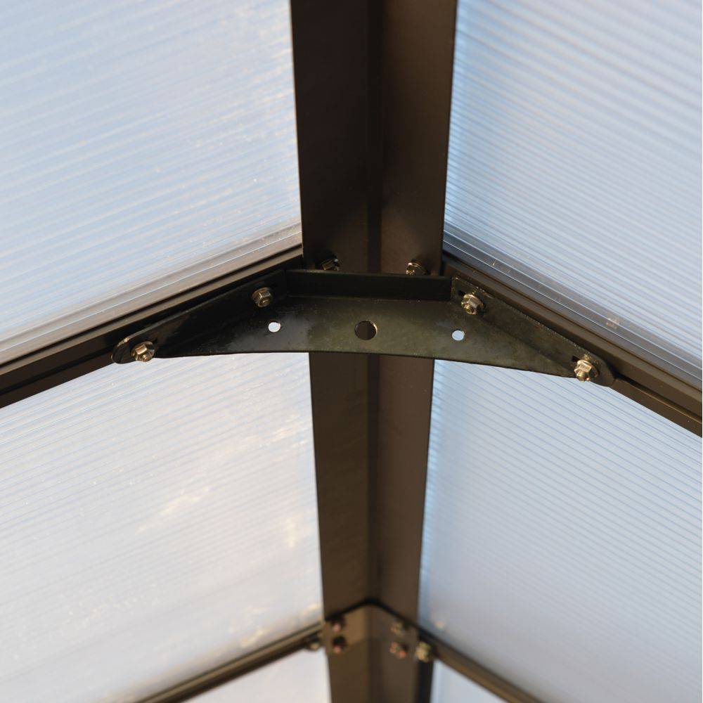 Serre de Jardin Polycarbonate Double Paroi Anthracite 244 x 364 cm Glory - PALRAM - Image 9