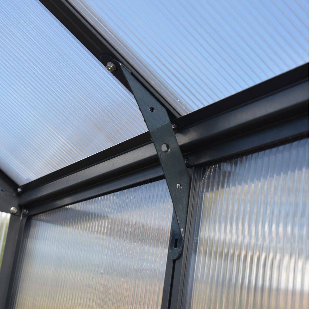Serre de Jardin Polycarbonate Double Paroi Anthracite 244 x 364 cm Glory - PALRAM - Image 3
