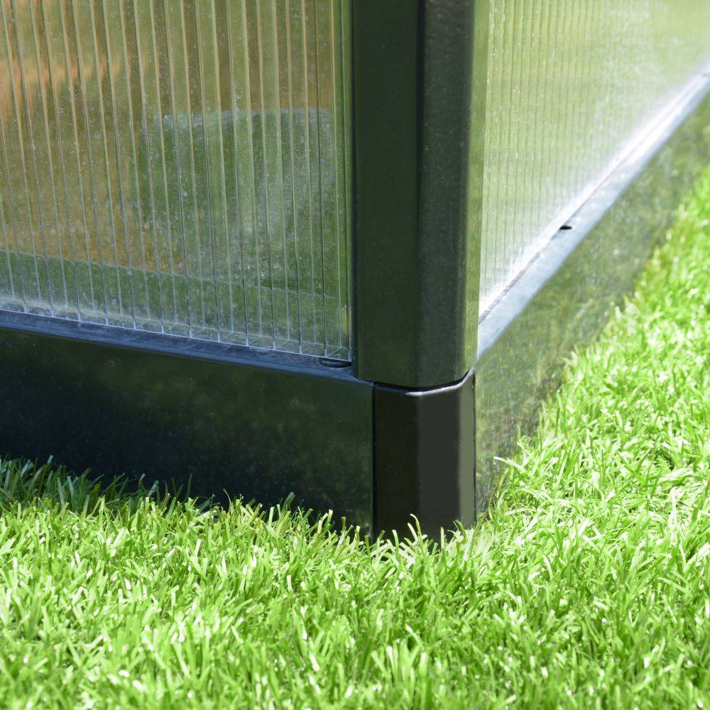 Serre de Jardin Polycarbonate Double Paroi Anthracite 244 x 364 cm Glory - PALRAM - Image 5