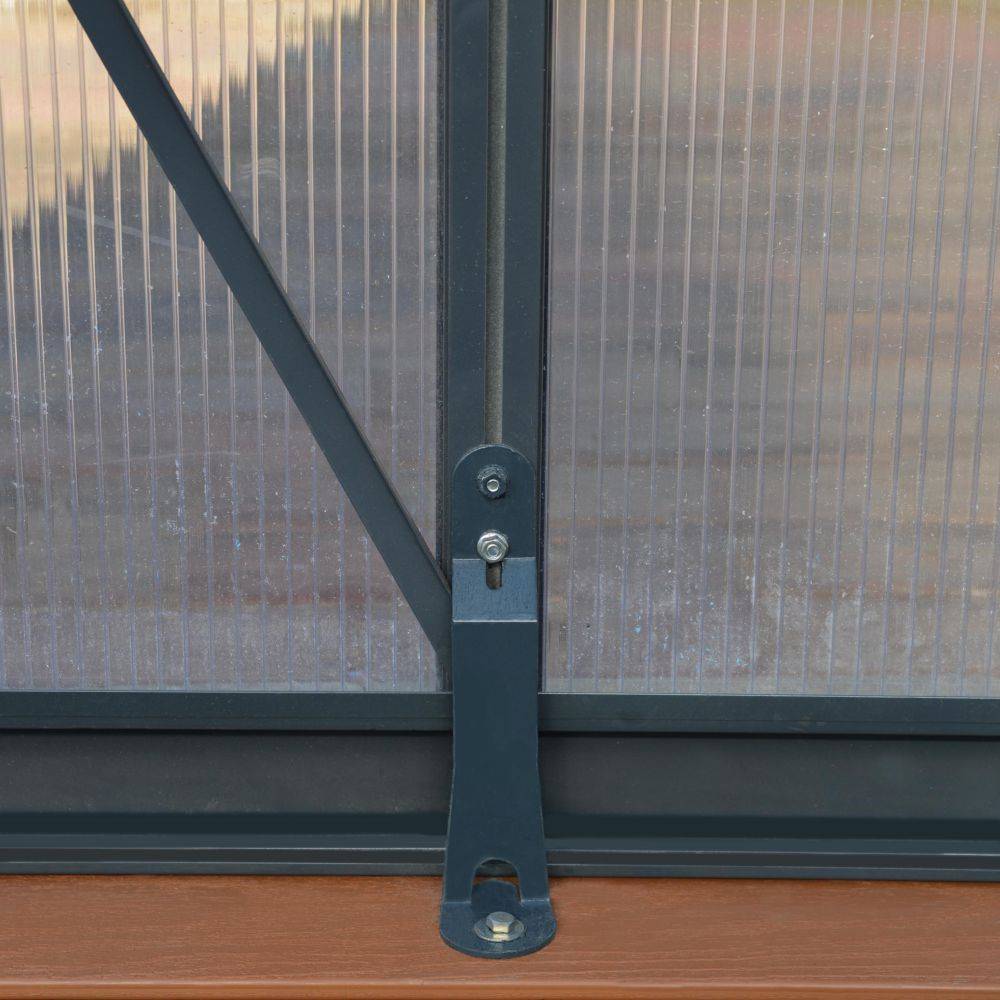 Serre de Jardin Polycarbonate Double Paroi Anthracite 244 x 364 cm Glory - PALRAM - Image 11
