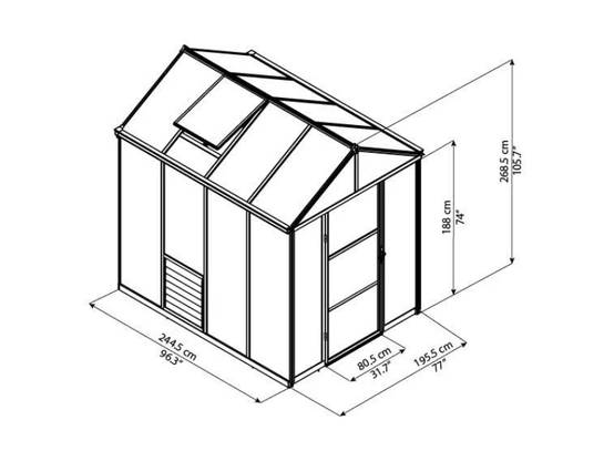 Canopia by Palram - Serre de jardin Polycarbonate Anthracite 4,54 m² – PALRAM - Image 13