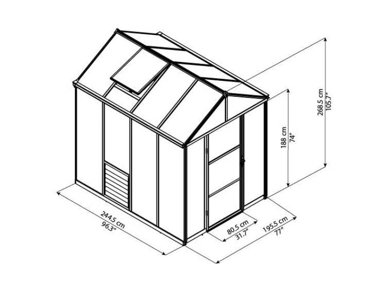 Canopia by Palram - Serre de jardin Polycarbonate Anthracite 4,54 m² – PALRAM - Image 13