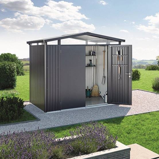 Biohort - Abri de jardin métal 5,41 m² Panorama P2 gris foncé - Biohort - Image 2