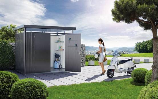 Biohort - Abri de jardin métal double porte 6,46 m² Ep. 0,53 mm HighLine - Image 9
