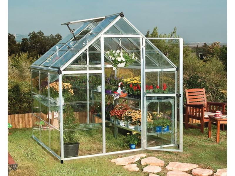 Canopia by Palram - Serre de jardin polycarbonate aluminium brut 3,4 m² Harmony avec embase - Canopia by Palram - Image 13