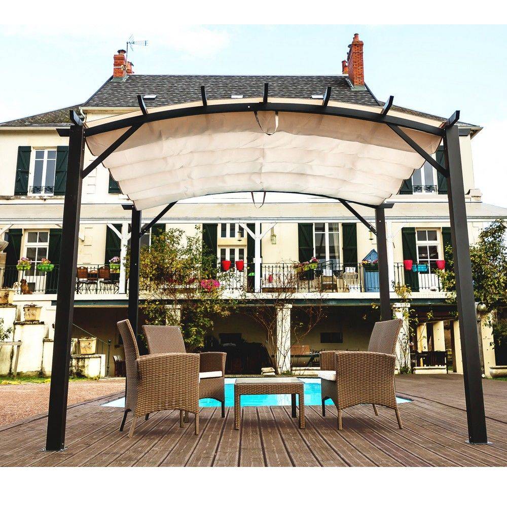Pergola autoportante aluminium + toile coulissante 3,4 x 3,3 M - Image 9