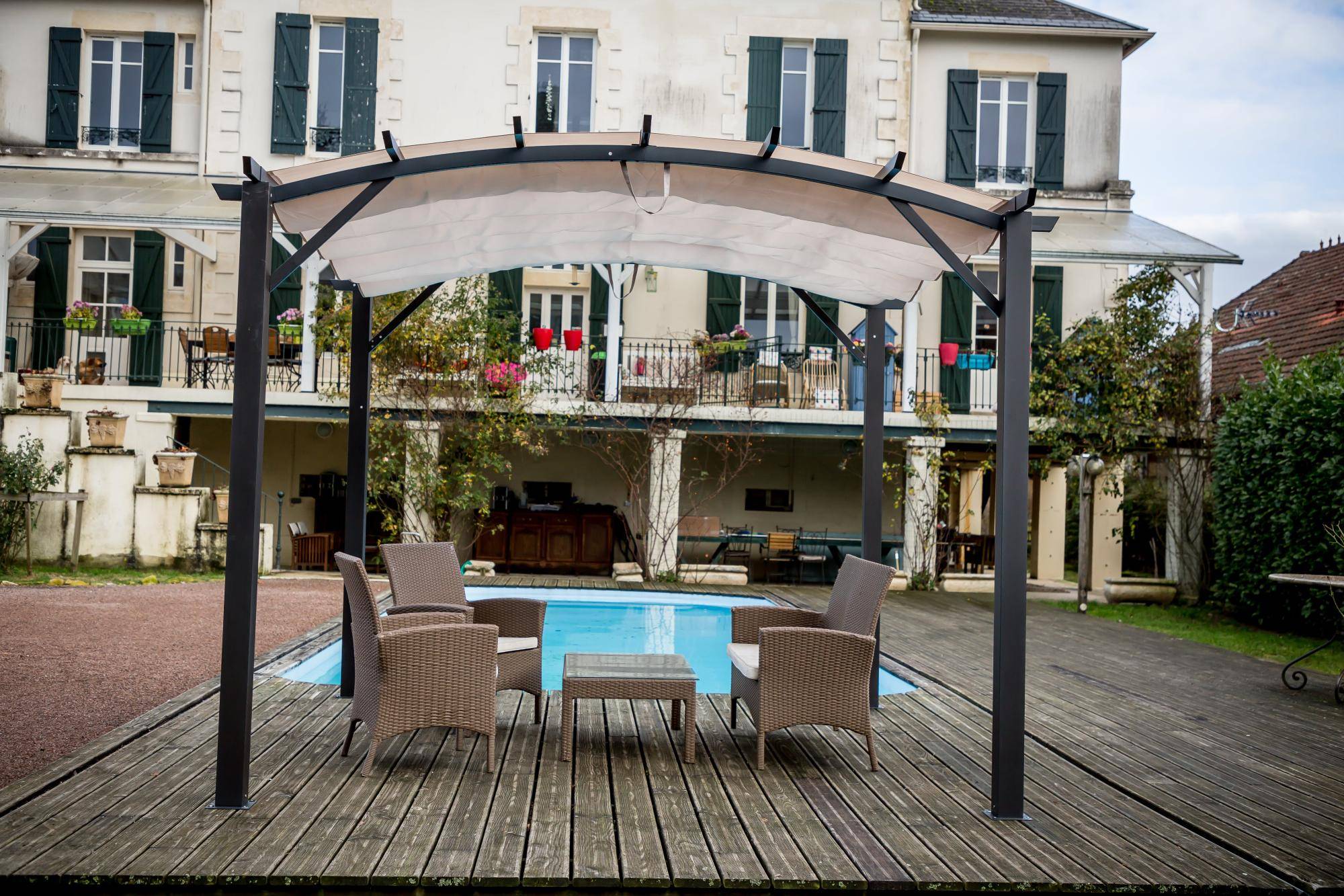 Pergola autoportante aluminium + toile coulissante 3,4 x 3,3 M - Image 11