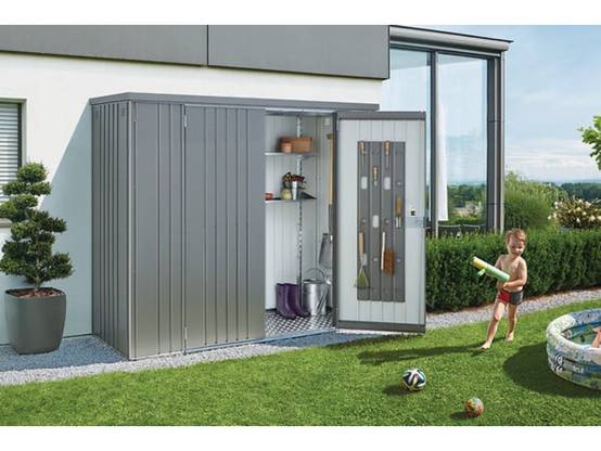 Armoire de jardin métal L227 H182,5 cm Biohort gris - Image 1
