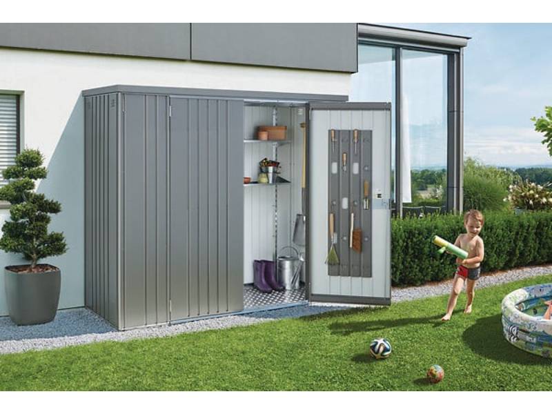 Armoire de jardin métal  L227 H182,5 cm Biohort gris