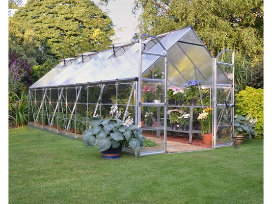 Canopia by Palram - Serre de jardin polycarbonate aluminium brut 14,8 m² Balance avec embase - Canopia by Palram - Image 1