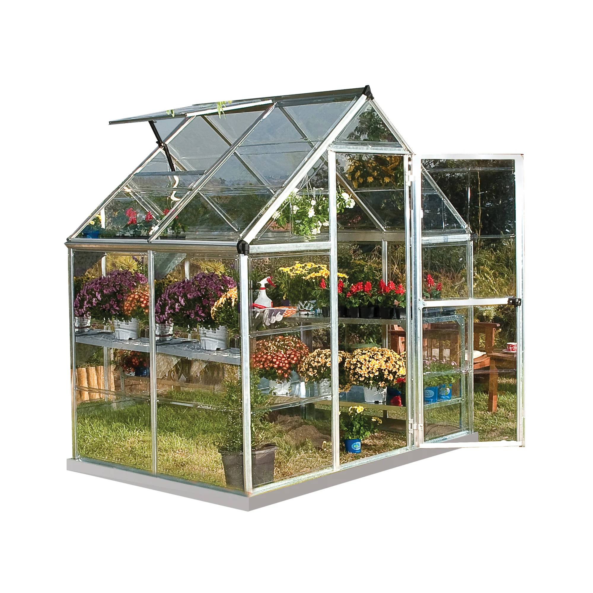 Canopia by Palram - Serre de jardin polycarbonate aluminium brut 2,3 m² Harmony avec embase - Canopia by Palram - Image 22