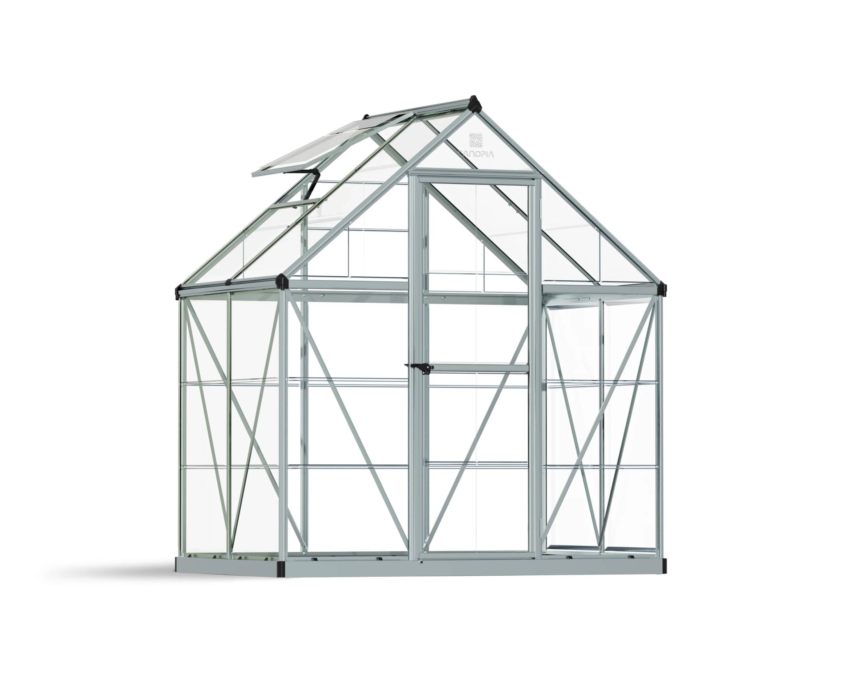 Canopia by Palram - Serre de jardin polycarbonate aluminium brut 2,3 m² Harmony avec embase - Canopia by Palram - Image 25