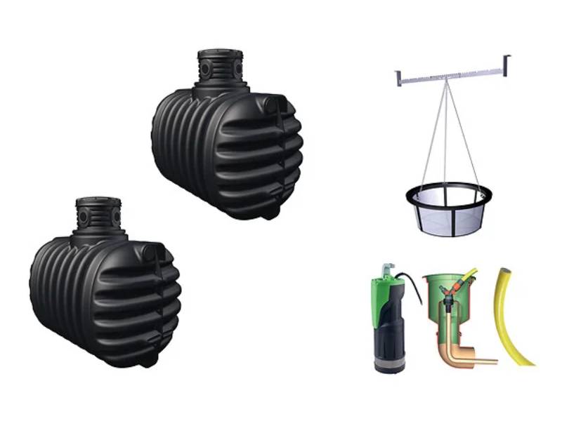 4Rain - Récupérateur d'eau de pluie à enterrer 5300L plastique noir - GARANTIA - Image 1