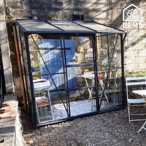 Serre de jardin adossée verre trempé aluminium LAMS - Image 3