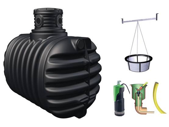 Garantia - Récupérateur d'eau de pluie Kit Jardin Confort Plastique Noir 1600 L - GARANTIA - Image 5