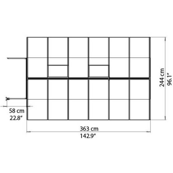 Canopia by Palram - Serre de Jardin Polycarbonate Double Paroi Argent 8,6 m² - PALRAM - Image 11