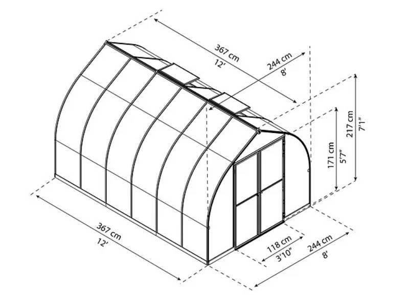 Canopia by Palram - Serre de Jardin Polycarbonate Double Paroi Argent 8,6 m² - PALRAM - Image 9