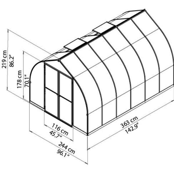 Canopia by Palram - Serre de Jardin Polycarbonate Double Paroi Argent 8,6 m² - PALRAM - Image 13