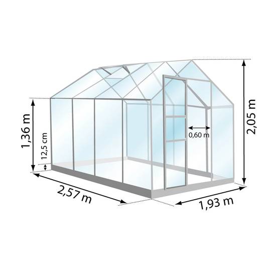 LAMS - Serre de jardin verre trempé aluminium vert 4,9 m² Allium avec embase - Lams - Image 4
