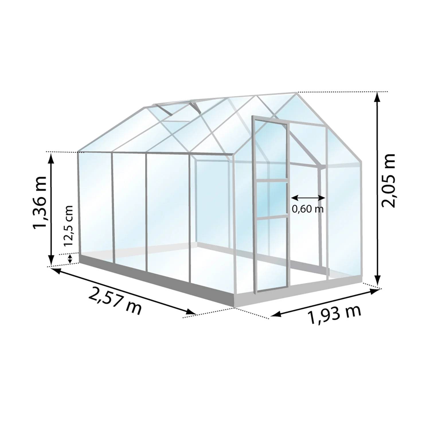 LAMS - Serre de jardin verre trempé aluminium vert 4,9 m² Allium avec embase - Lams - Image 4
