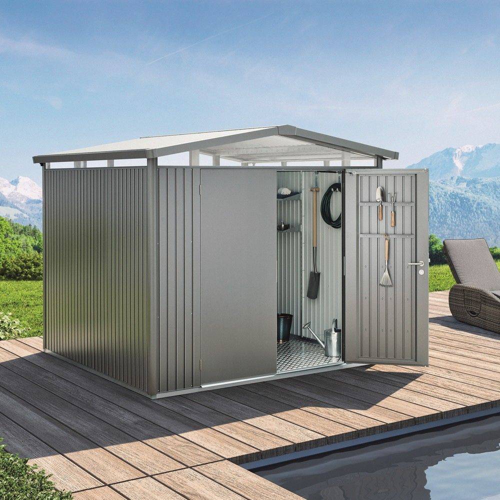Biohort - Abri de jardin métal gris quartz 5,41m² Ep.53mm Panorama P2 - Biohort - Image 7