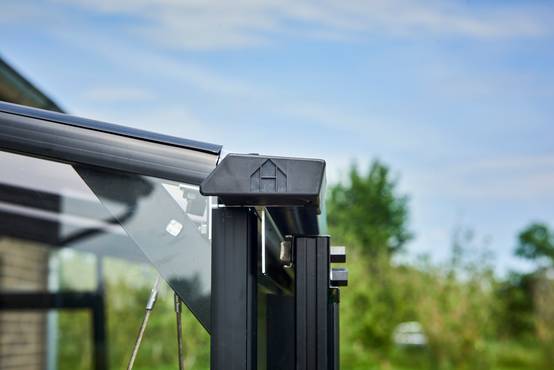 Halls - Serre de jardin adossée verre trempé polycarbonate aluminium noir 4,7 m² Qube Lean-to 6 - Halls - Image 8