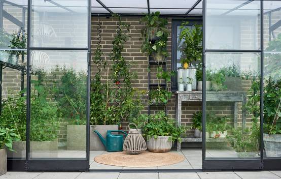 Halls - Serre de jardin adossée verre trempé polycarbonate aluminium noir 7,1 m² Qube Lean-to 6 - Halls - Image 3