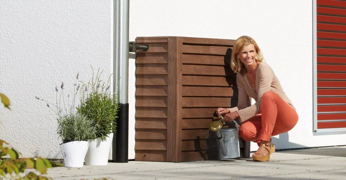 Garantia - Récupérateur d'eau de pluie mural 350L bois foncé - GARANTIA - Image 5
