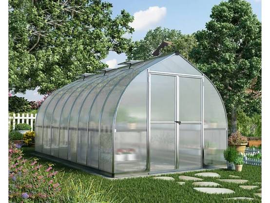 Canopia by Palram - Serre de Jardin Polycarbonate Aluminium Argent 11,4 m² Double-Porte - PALRAM - Image 3