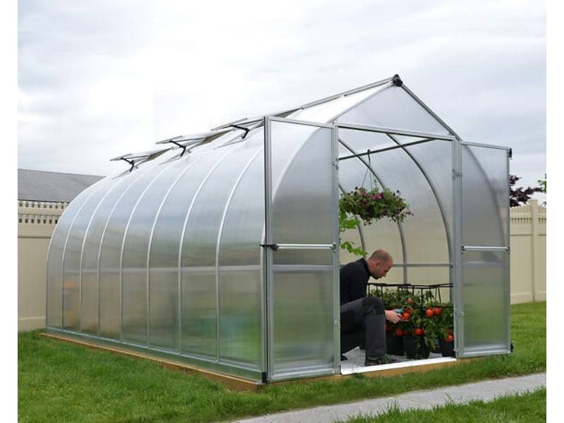 Canopia by Palram - Serre de Jardin Polycarbonate Aluminium Argent 11,4 m² Double-Porte - PALRAM - Image 4
