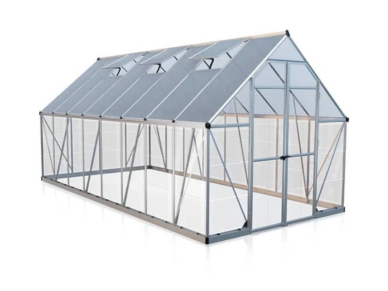 Canopia by Palram - Serre de jardin polycarbonate aluminium brut 11,9 m² Balance avec embase - Canopia by Palram - Image 1