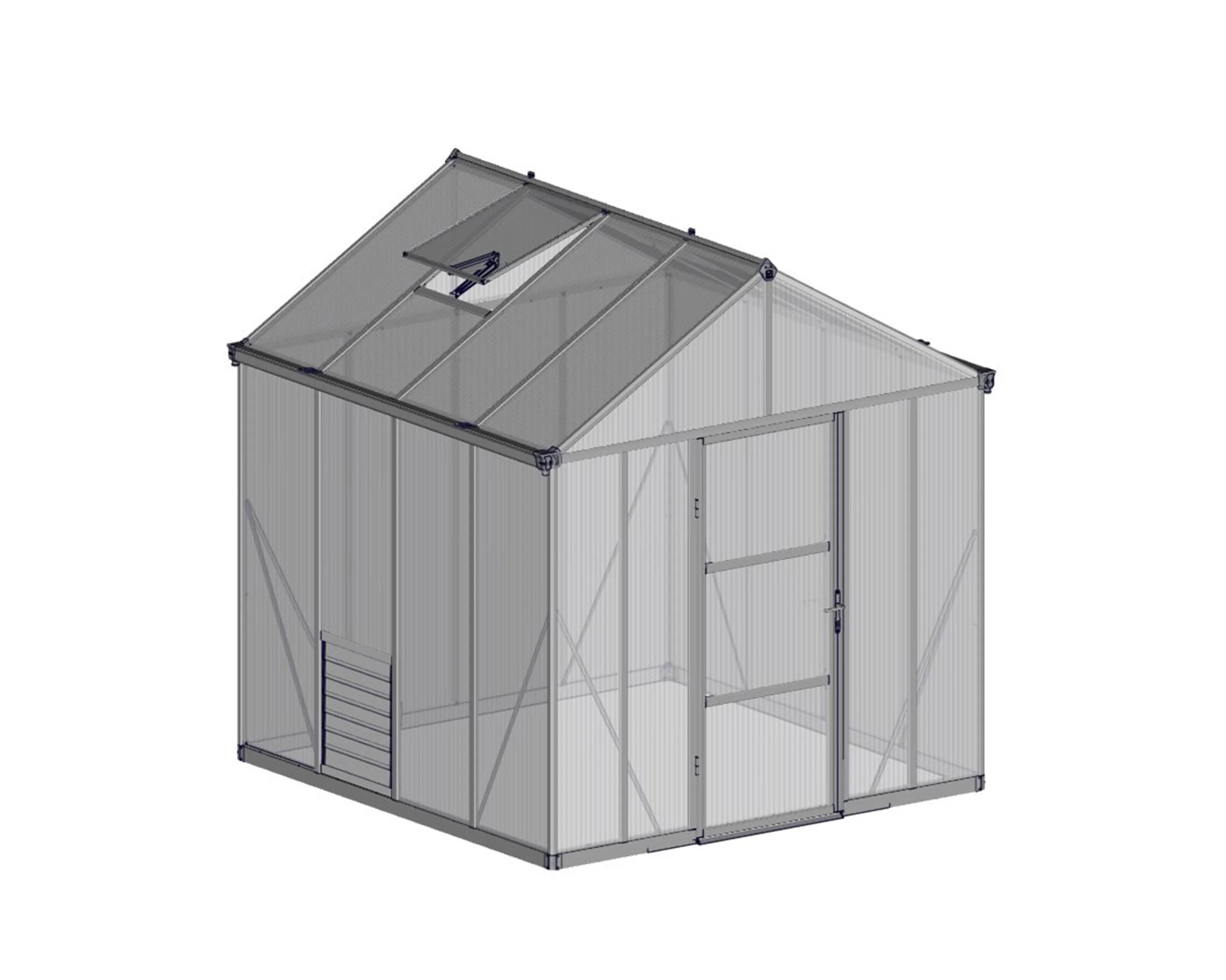 Canopia by Palram - Serre De Jardin Polycarbonate Double Paroi Gris Anthracite 5,7 m² – PALRAM - Image 14