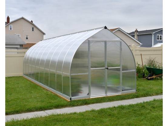 Canopia by Palram - Serre de Jardin Polycarbonate Double Paroi Argent 14,27 m² 601 x 244 x 219 cm - PALRAM - Image 9