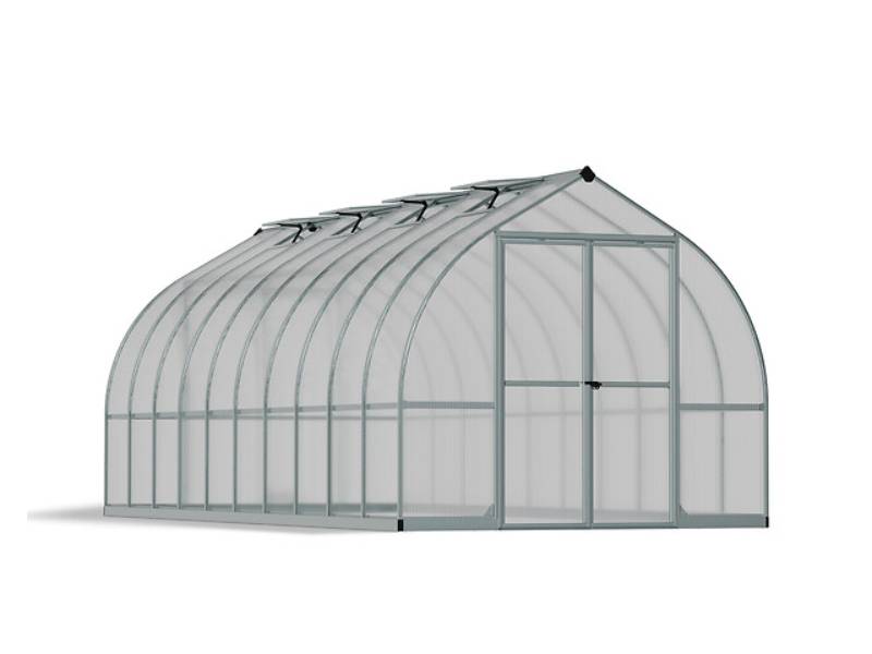Canopia by Palram - Serre de Jardin Polycarbonate Double Paroi Argent 14,27 m² 601 x 244 x 219 cm - PALRAM - Image 1