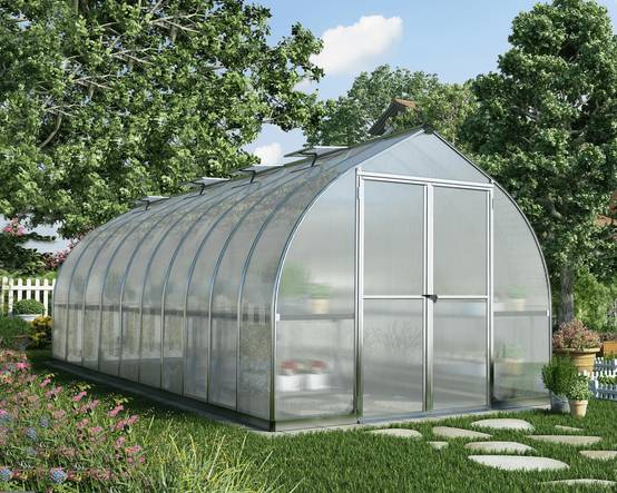 Canopia by Palram - Serre de Jardin Polycarbonate Double Paroi Argent 14,27 m² 601 x 244 x 219 cm - PALRAM - Image 15
