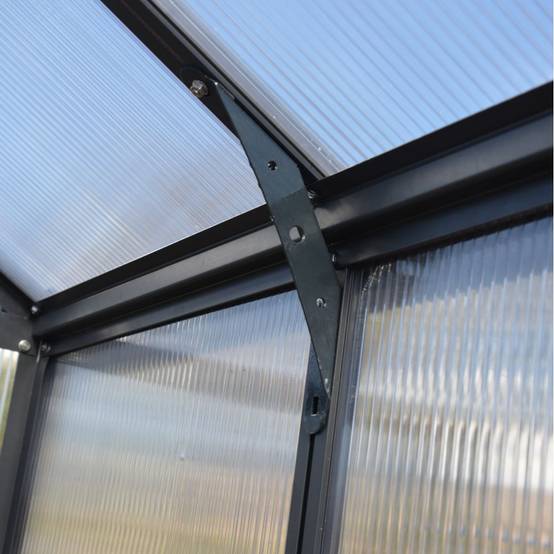 Serre de jardin Polycarbonate Aluminium Gris Anthracite 11,42 m² – PALRAM - Image 8