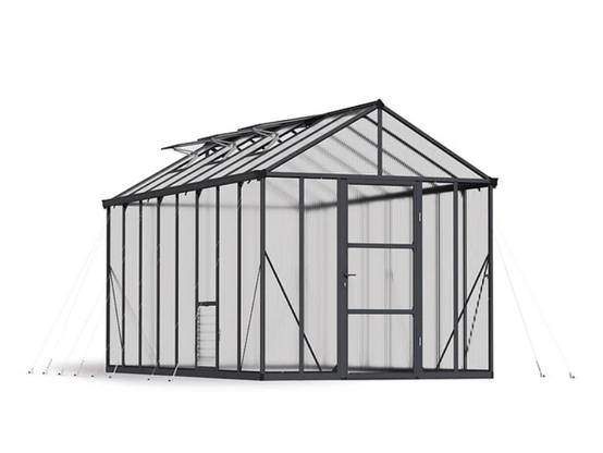 Serre de jardin Polycarbonate Aluminium Gris Anthracite 11,42 m² – PALRAM - Image 11