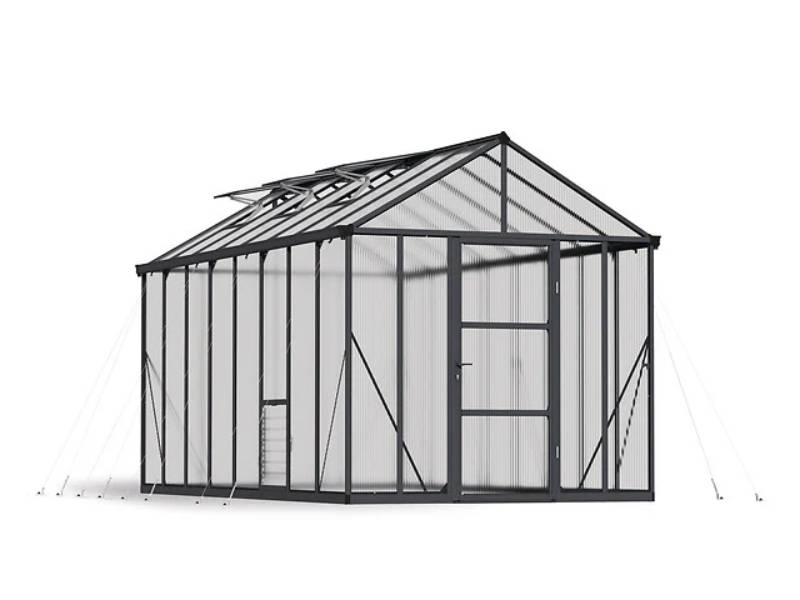 Serre de jardin Polycarbonate Aluminium Gris Anthracite 11,42 m² – PALRAM - Image 11